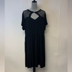 Torrid dress SZ 3/3X (22-24) black sheer bodice & shoulders feminine goth